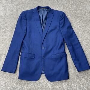 Vitarelli Italy Blue 2 Button Blazer 40R Sport Coat Suit Jacket Lined Modern Fit